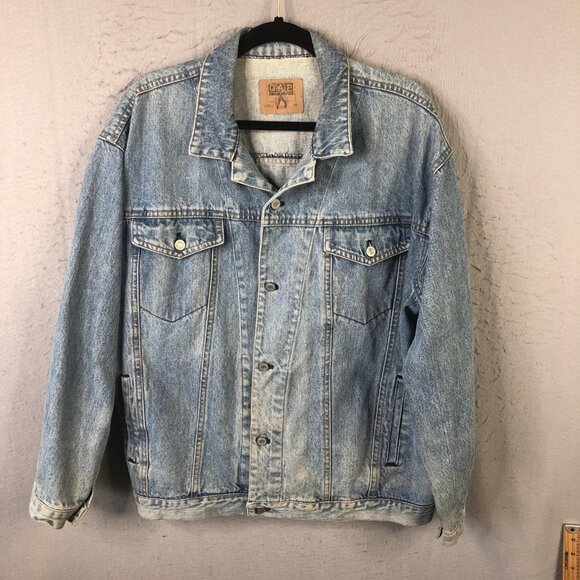 Vintage GAP Denim Jacket Mens Extra Large Blue Light Wash Trucker Classic 90s - Picture 1 of 16